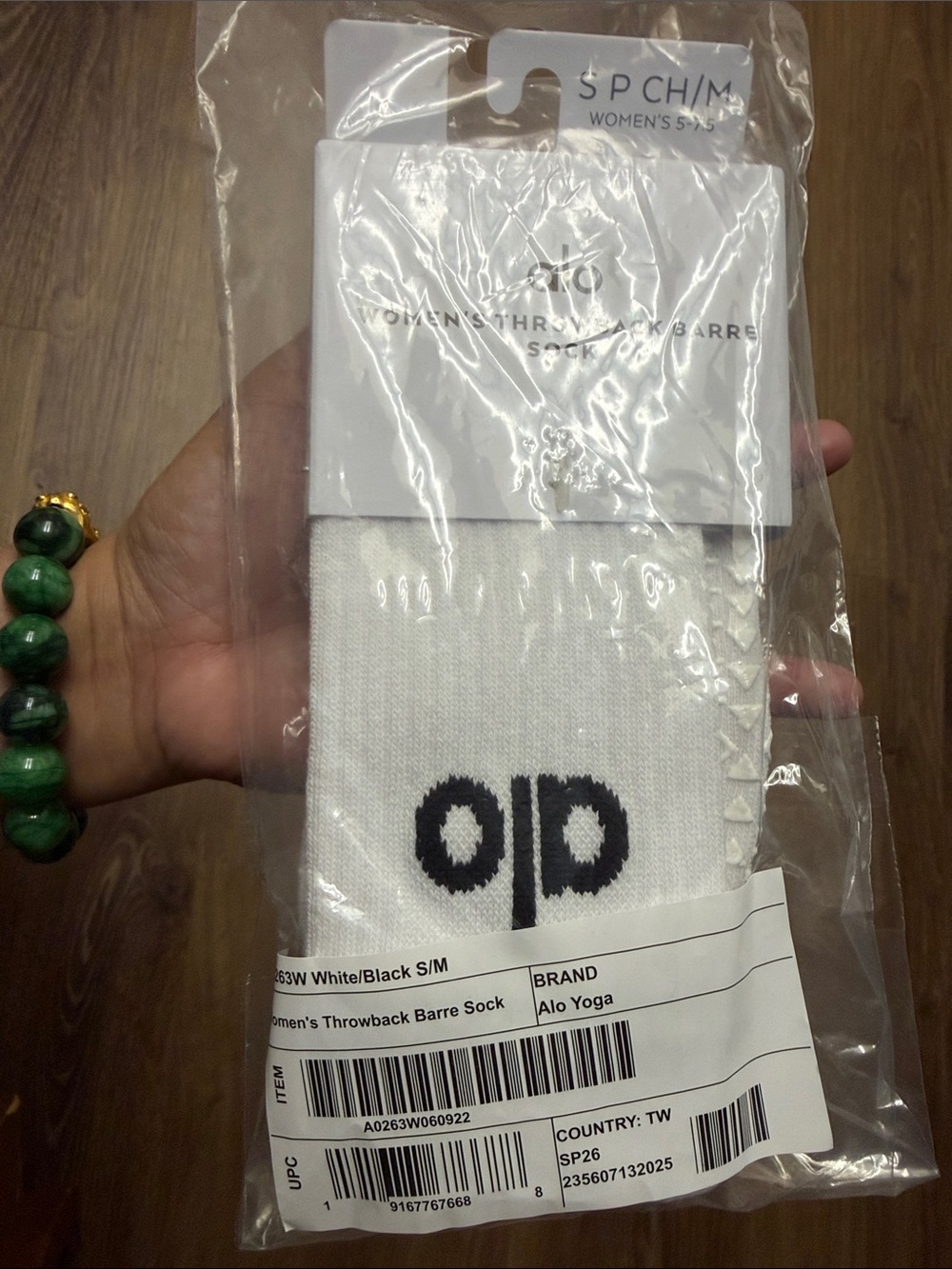 ALO Yoga White Socks with Black Logo - Throwback Barre Style